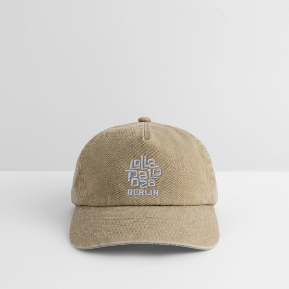 Vintage Cap - weißer Stick - Vintage Beige