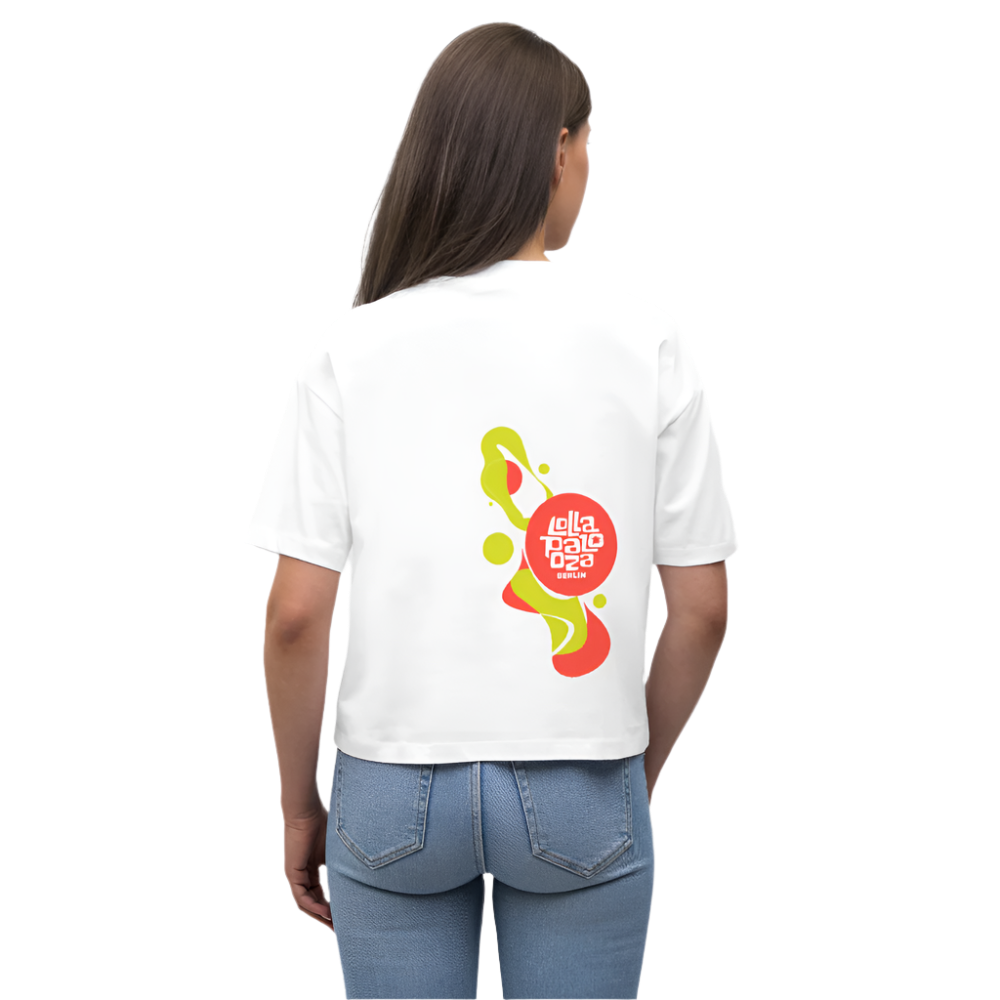 Lolla Splash - Organic Cropped T-Shirt - Weiß