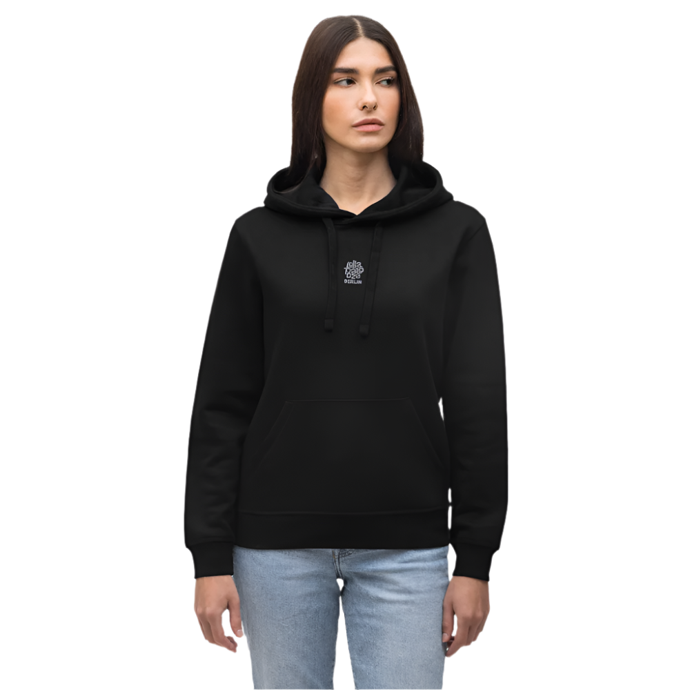 Signature Unisex Hoodie - weißer Stick - Schwarz