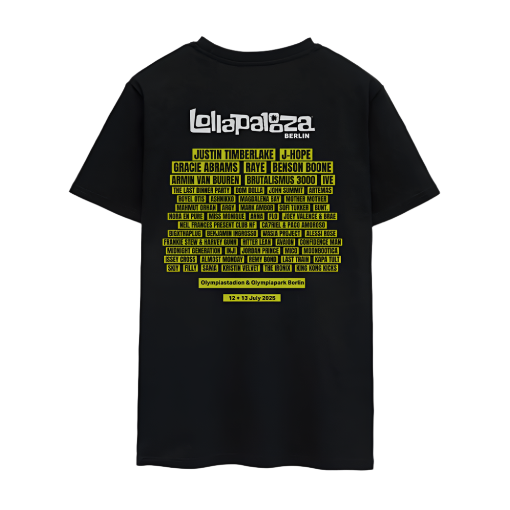 Yellow flowers Line Up Shirt - Schwarz