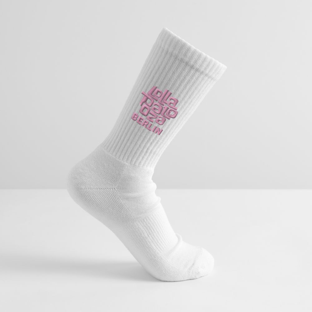 Tennissocken - rosa Stick - Weiß