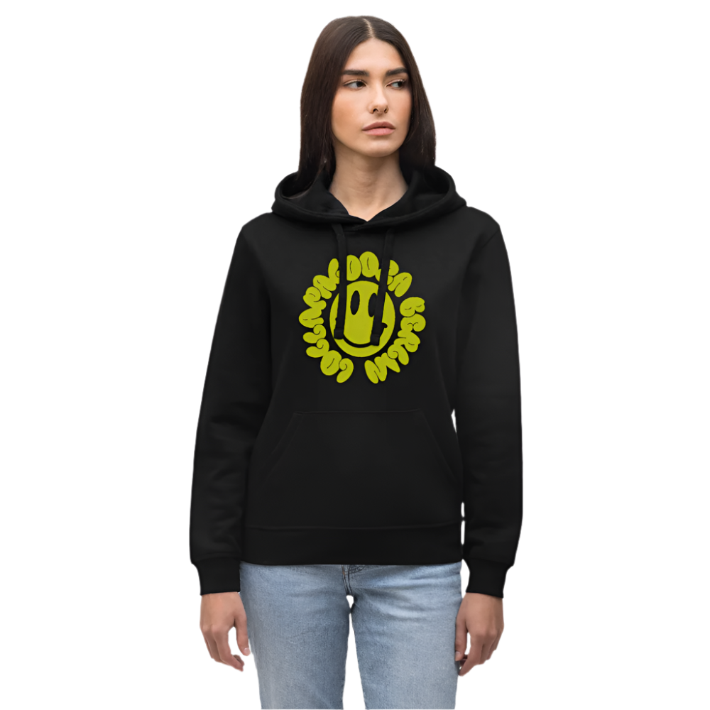 Lolla Line Up Hoodie - gelber Druck - Schwarz