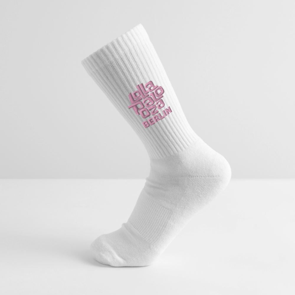 Tennissocken - rosa Stick - Weiß