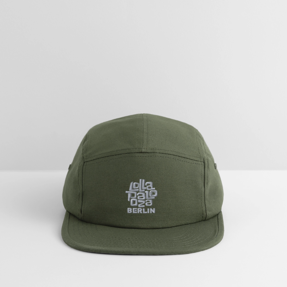 Camper Cap - weißer Stick - Olivgrün