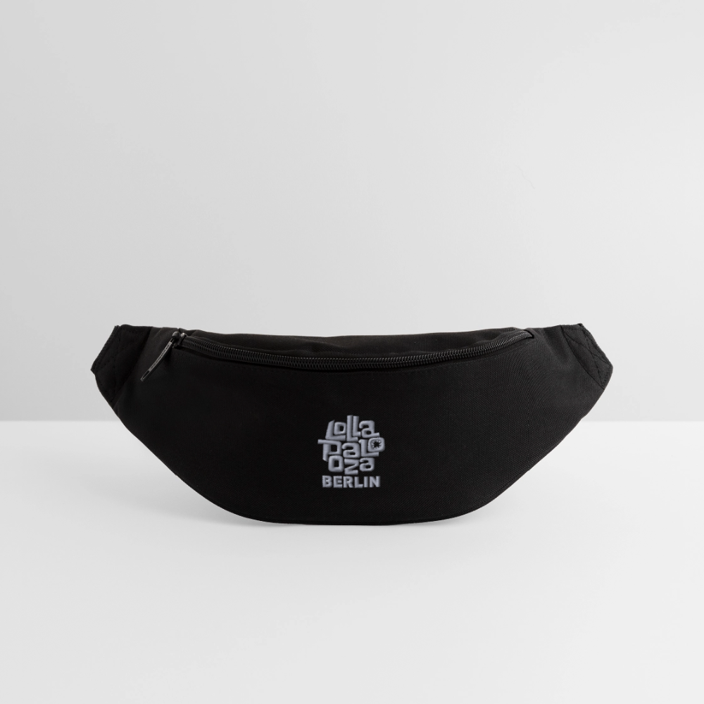 Gürteltasche - weißer Stick - Schwarz