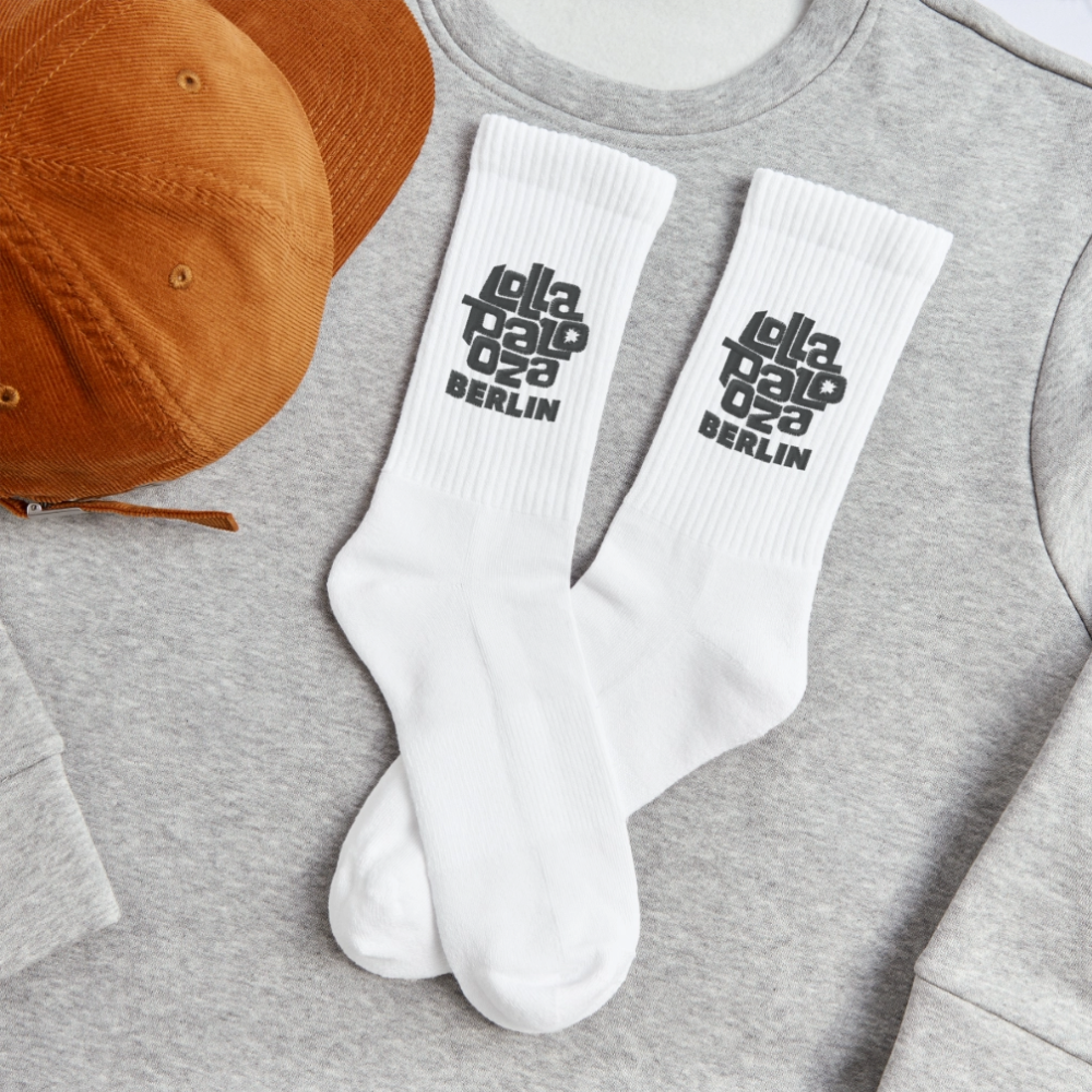 Tennissocken - schwarzer Stick - Weiß