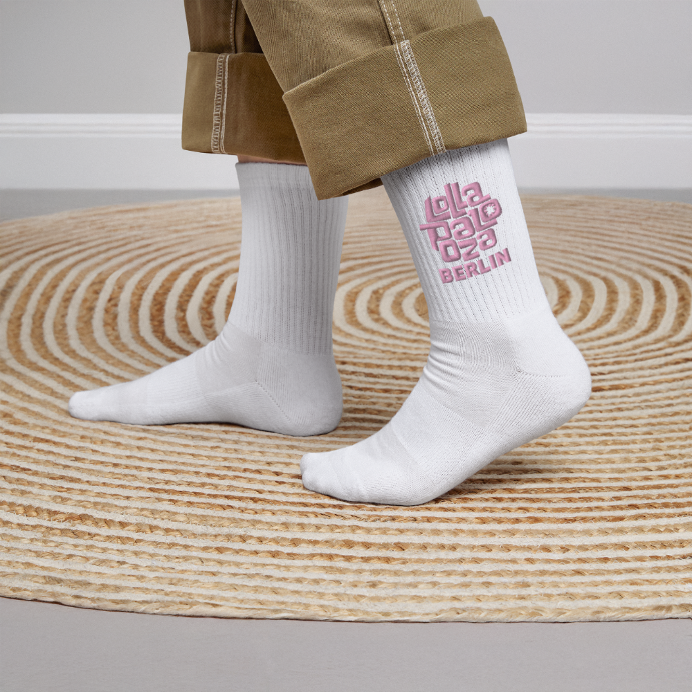 Tennissocken - rosa Stick - Weiß