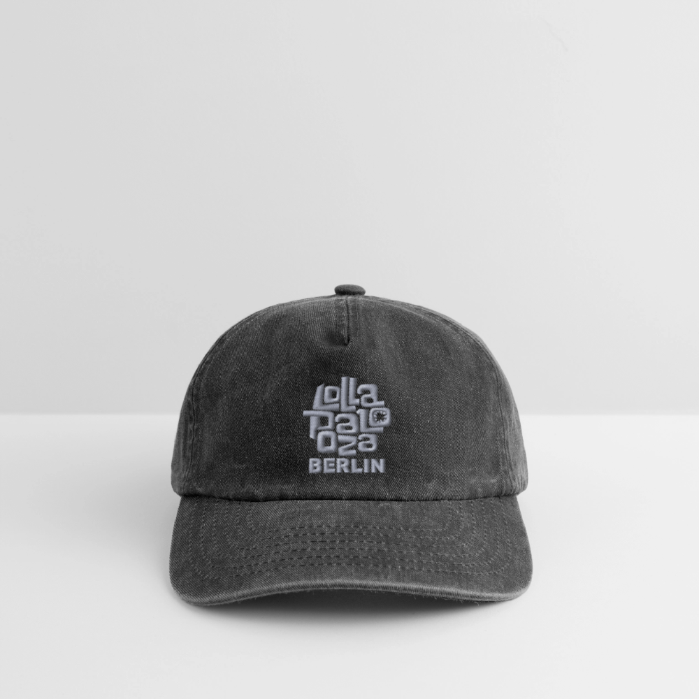 Vintage Cap - weißer Stick - Vintage Schwarz