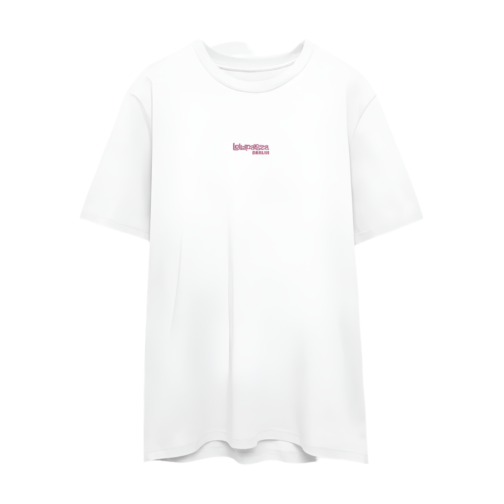 Signature Unisex T-Shirt - rosa Stick - Weiß