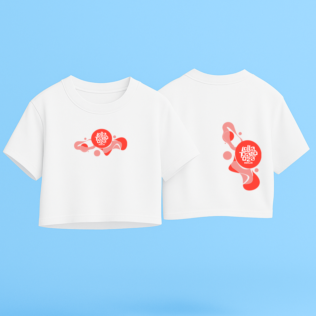 Lolla Splash - rosa/rot Organic Cropped T-Shirt