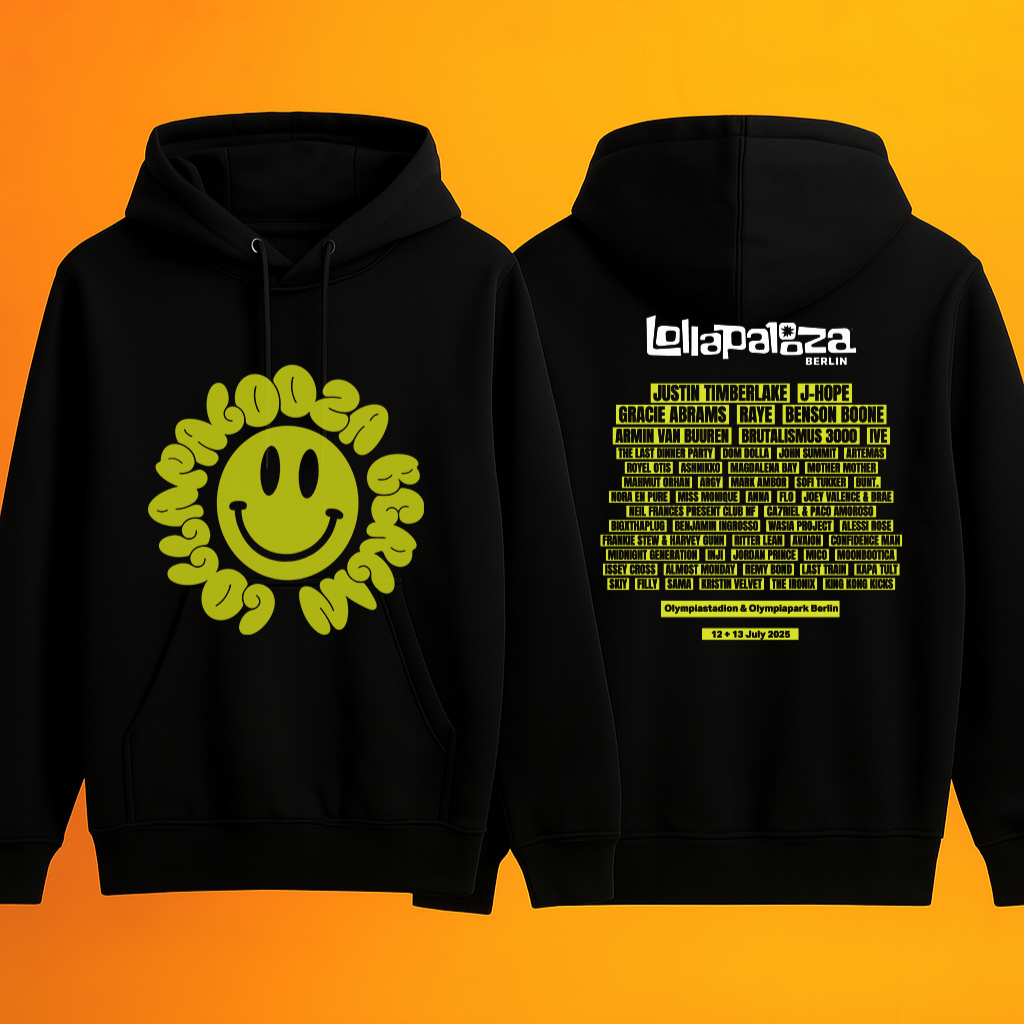 Lolla Line Up Hoodie - gelber Druck