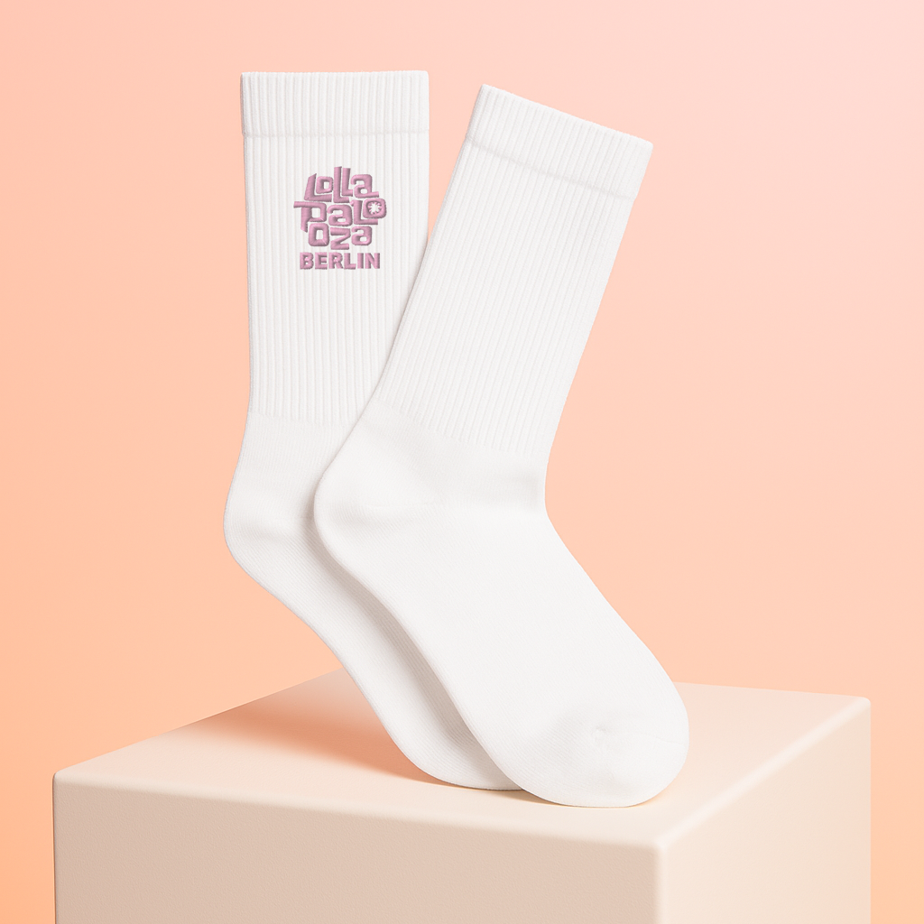 Signature tennis socks - pink stick