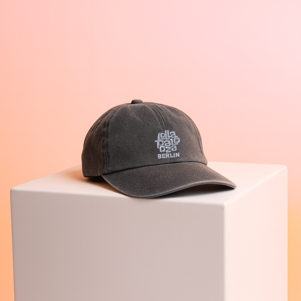Vintage Cap - weißer Stick - Vintage Schwarz