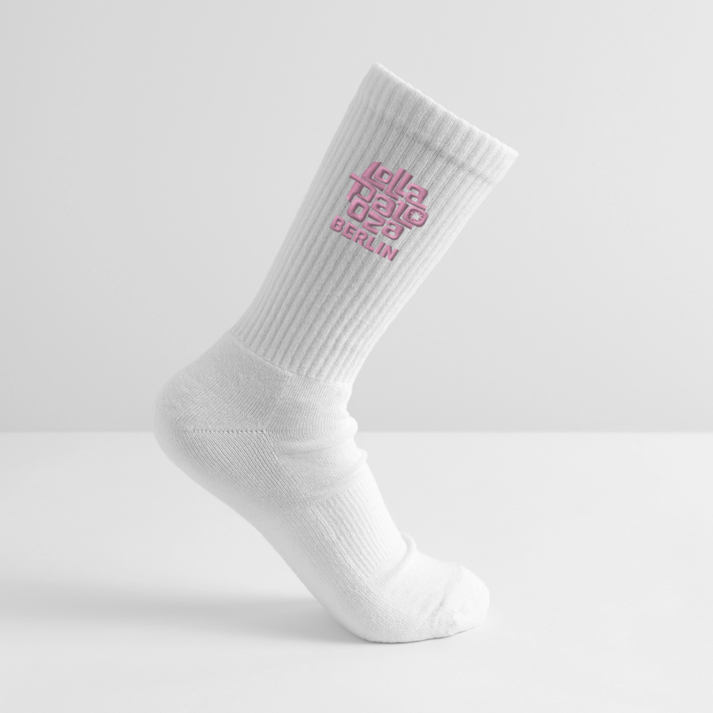 Tennissocken - rosa Stick - Weiß