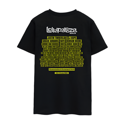 Yellow flowers Line Up Shirt - Schwarz