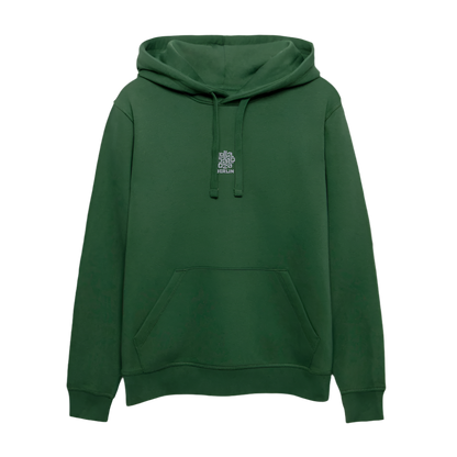 Signature Unisex Hoodie - weißer Stick - Flaschengrün