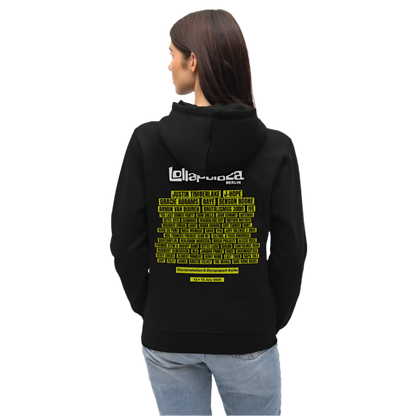 Lolla Line Up Hoodie - gelber Druck - Schwarz