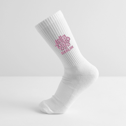 Tennissocken - rosa Stick - Weiß