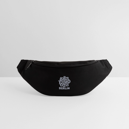 Gürteltasche - weißer Stick - Schwarz