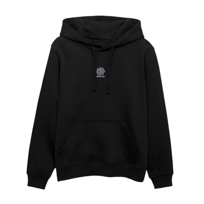 Signature Unisex Hoodie - weißer Stick - Schwarz