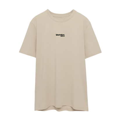 Signature Organic T-Shirt - schwarzer Stick - Beige