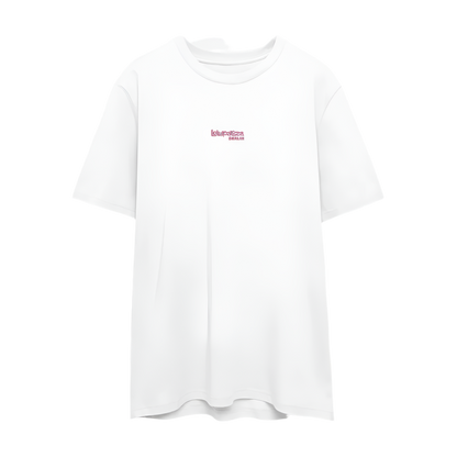 Signature Unisex T-Shirt - rosa Stick - Weiß